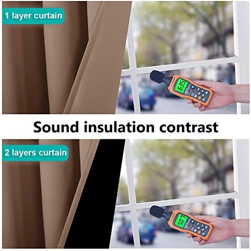 nicetown thermal insulated 100% blackout curtain, noise reducing, side view