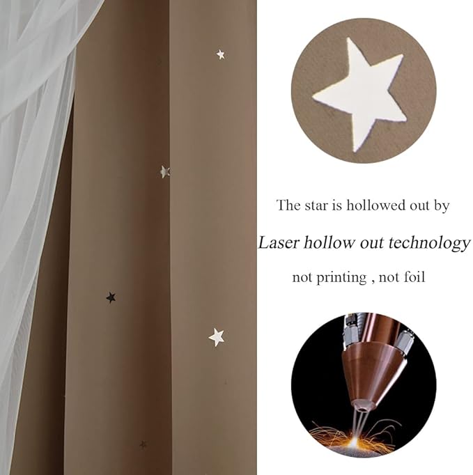 Kinryb Kids Blackout Curtains for Bedroom/Living Room/Classroom, Sheer Overlay - Image 9