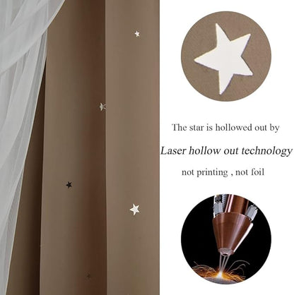 Kinryb Kids Blackout Curtains for Bedroom/Living Room/Classroom, Sheer Overlay - Image 9