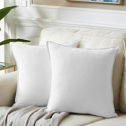 Fancy Homi 2 Packs Pure White Decorative Throw Pillow Covers 20x20 inch by Fancy+Homi