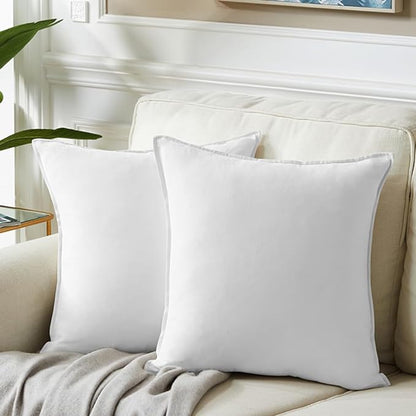 Fancy Homi 24x24 Pillow Covers, Super Soft Faux Suede Square Solid Cushion Cover by Fancy+Homi