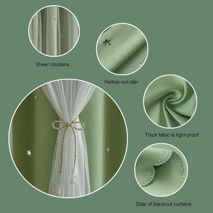 FANLI 2 Panels Star Blackout Curtains - Image 3