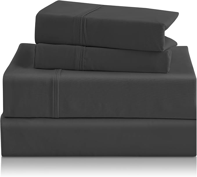 King Sheet Set - Luxury 4 Piece Soft Microfiber Breathable Cooling Bed Sheet & by COZYSMILE