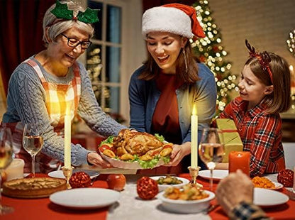 Window Candles Flickering Battery Operated with Remote and Timer, 9 Pack Electric Flameless Taper Candles with Magnetic Base for Christmas Halloween Dinner Wedding Party Decoration
