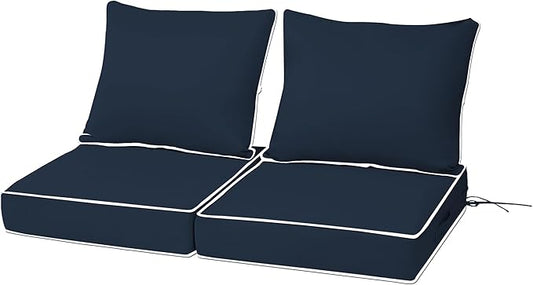24x24'' Outdoor Chair Cushion Set of 2, UV&Fade Resistant Deep Seat Patio by Vulacko