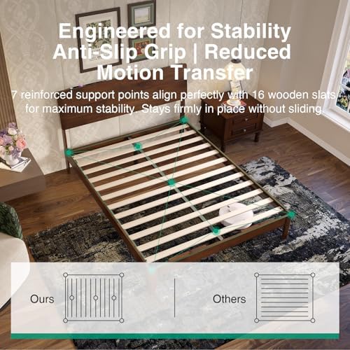 novilla queen bed frame with 3-level adjustable storage, front angle view