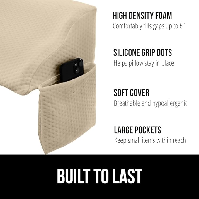 GORILLA GRIP Patent Pending Bed Wedge Pillow Headboard Gap Filler, US Designed - Image 2