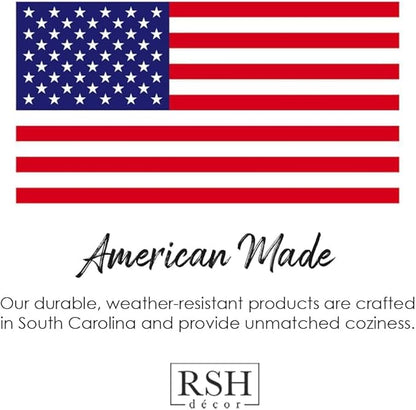 RSH DECOR: Tufted Wicker Loveseat Cushion | 41” x 19" | All-Weather Spun Fabric - Image 9
