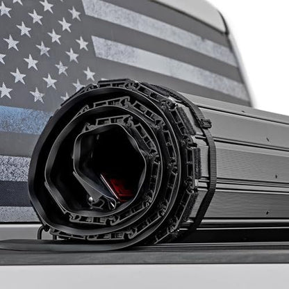 rough country hard roll-up bed cover, close-up detail