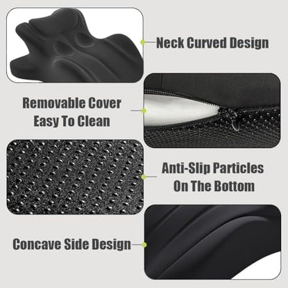 memory foam couples pillow, 27° ergonomic wedge, black, package contents