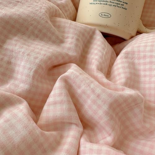 VM VOUGEMARKET Pink Full Comforter Set 3 Pieces Romantic Lace Bedding Set Sim...
