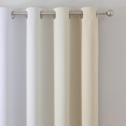 Estelar Textiler Beige and Greyish White Blackout Curtains - Image 4