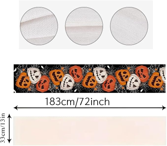 LTLYH Halloween Table Runner 13 x 72 Inch, Halloween Pumpkin Spider Dining - Image 6