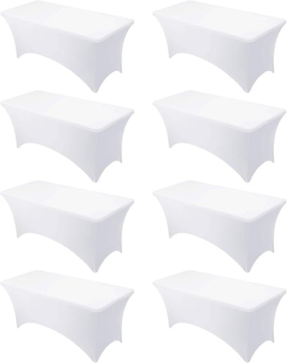 8-Pack Premium White Spandex Tablecloths by DailySet