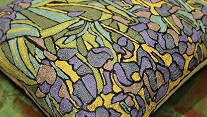 Van Gogh Irises Pillow Cover Green Floral Pillowcase Needlepoint Flower Chair - Image 2
