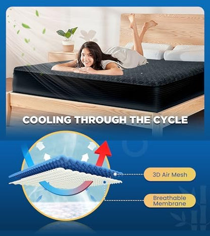 Premium 100% Waterproof King Mattress Protector, Breathable Cooling 3D Air - Image 6