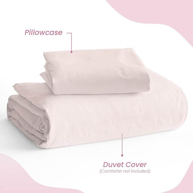 SANDJEST Beige Duvet Cover Sets Twin Size - Image 4