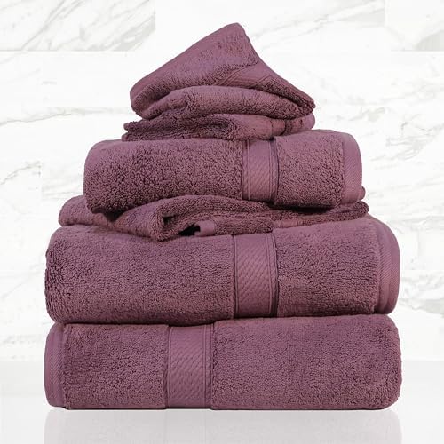 superior egyptian cotton ultra plush & absorbent, 6 shown in use