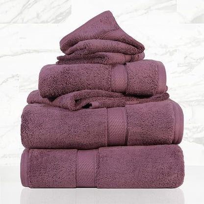 superior egyptian cotton ultra plush & absorbent, 6 shown in use