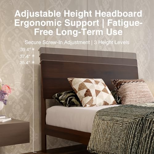 novilla queen bed frame with 3-level adjustable storage, close-up detail