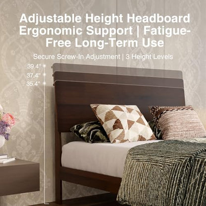 novilla queen bed frame with 3-level adjustable storage, close-up detail
