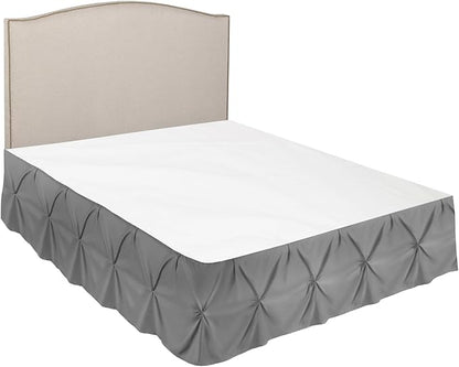 Nestl Dark Grey Bed Skirt Twin Size, Pinch Pleat Twin Bed Skirt, Hotel Quality - Image 7