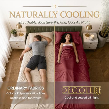 decolure 100% viscose derived from bamboo sheets queen, close-up detail
