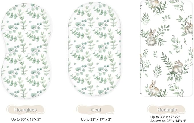 Bassinet Sheets for Baby Girls Boys 2 Pack, Fitted Baby Mattress Sheet for - Image 2