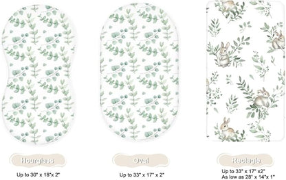 Bassinet Sheets for Baby Girls Boys 2 Pack, Fitted Baby Mattress Sheet for - Image 2