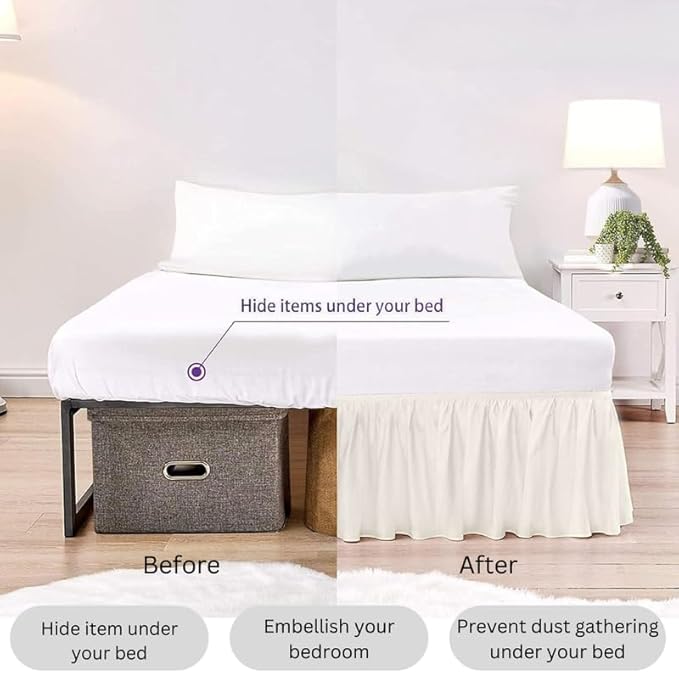 Ruffle Bed Skirt with Split Corners, Microfiber Dust Ruffled - Image 5