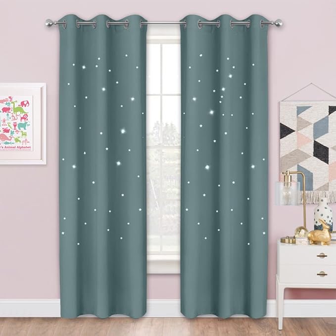 NICETOWN Blackout Curtains for Kids Room, Star Room Darkening Curtains for by NICETOWN