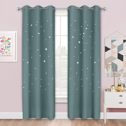 NICETOWN Blackout Curtains for Kids Room, Star Room Darkening Curtains for by NICETOWN
