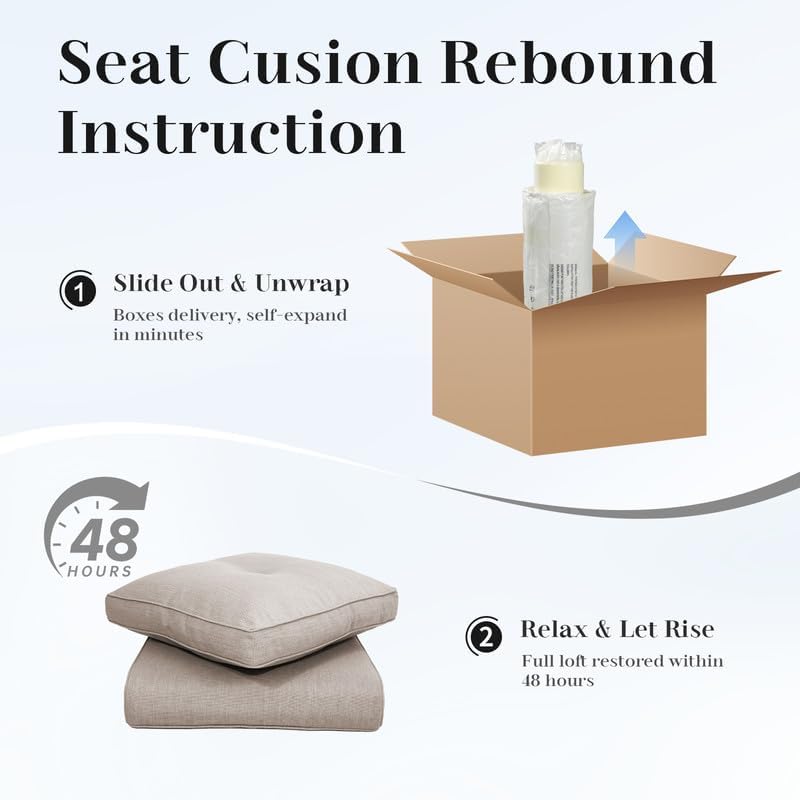 Luxury 22*24*4in Outdoor Patio Cushion, 1 Piece Beige Outdoor Cushion
