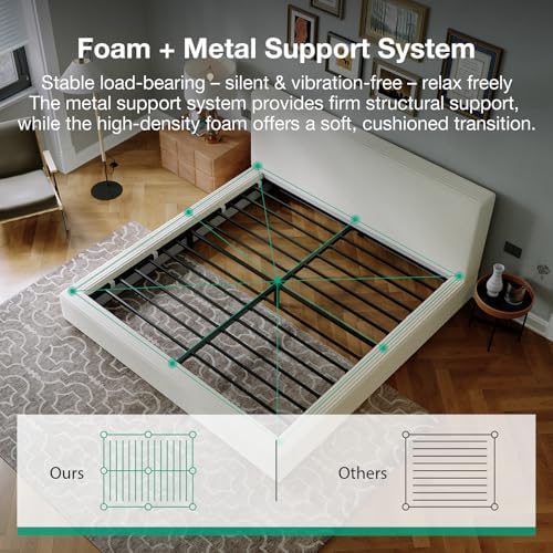 novilla queen size bed frame, plush cloudsoft bed on a desk or shelf