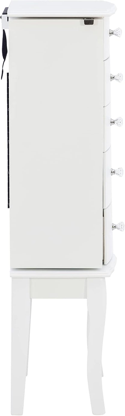 powell furniture jewelry armoire, white, 13"x 9.375"x 35.5", view 9
