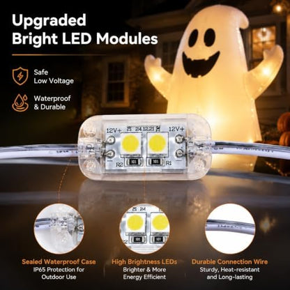 6FT Halloween Inflatable Ghosts Outdoor Decorations, Cute Ghosts Holding Boo Candy, Blow Up Yard Decoration with Bright LEDs & Stakes, Outdoor Decor for Lawn Garden Family Party