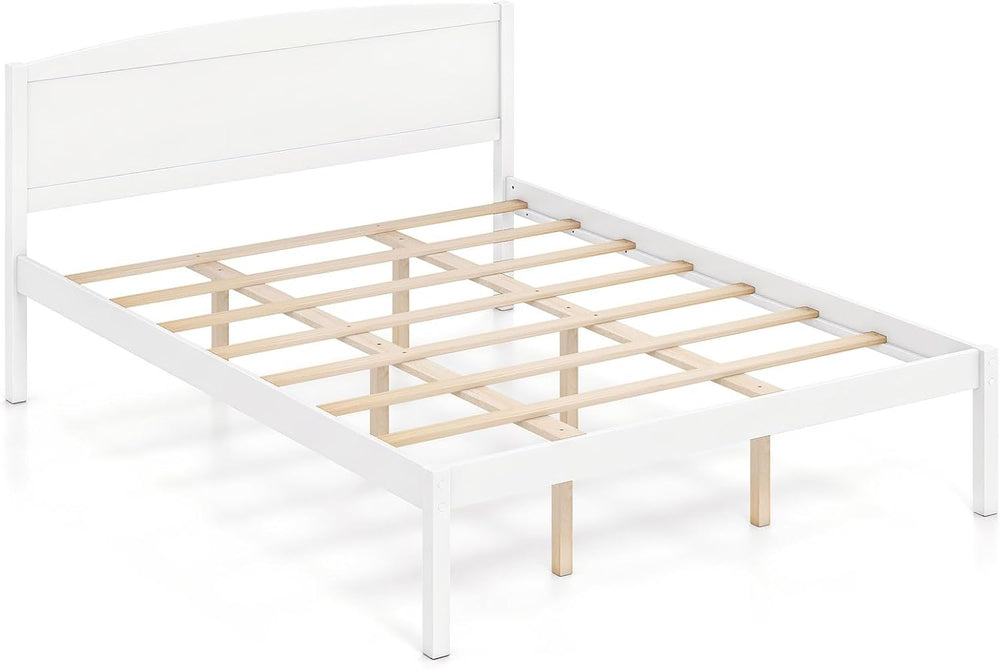 GIANTEX Queen Size Wooden Bed Frame with Curved Headboard