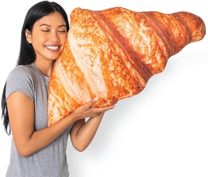 33" 3D Flaky Croissant Throw Pillow by MuchComfort