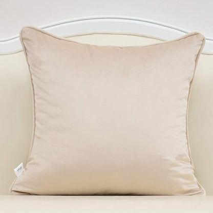Alerfa 20 x 20 Inch Beige Square Maple Leaf Pillow Embroidery Cut Velvet - Image 2