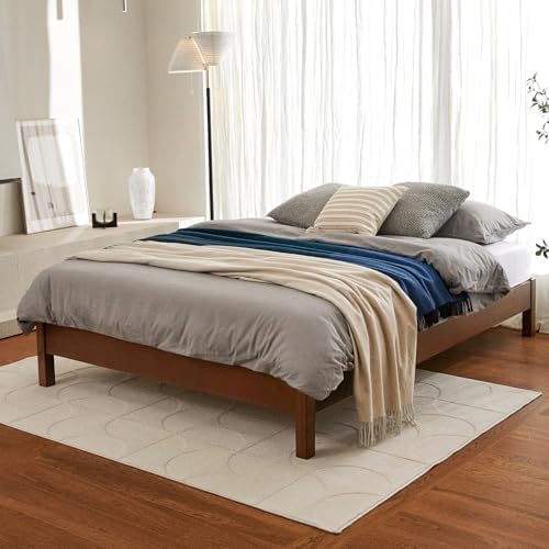 lifement queen bed frame signature wood platform, noise, close-up detail