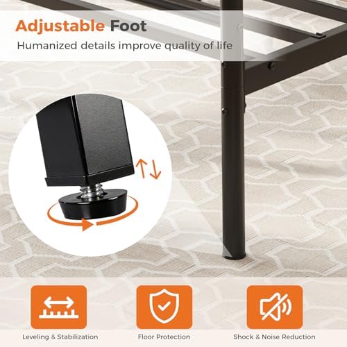 dumos twin bed frame, heavy duty metal platform, package contents