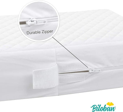 Waterproof Quilted Crib Mattress Encasement, Zippered Crib Mattress Protector - Image 5