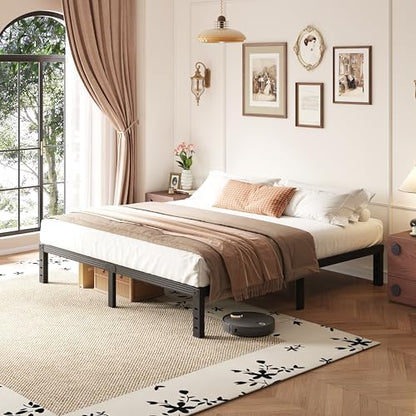 14 inch metal cal king bed frame with shown in use