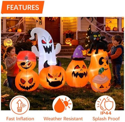 8 FT Halloween Inflatable Pumpkin Patch Yard Décor