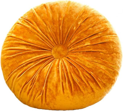 S_SSOY Round Throw Pillow for Couch Pumpkin Velvet Decorative Small Floor by S_SSOY