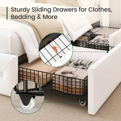larmace queen size bed frame with led lights showing dimensions
