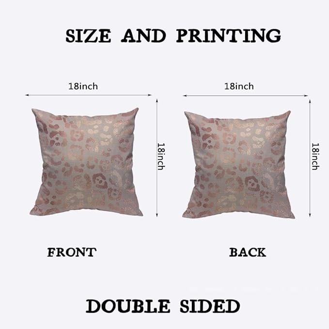 TKS MITLAN Leopard Skin Pillow Covers 18 x 18 Inch Rose Gold of Elegant Texture - Image 2