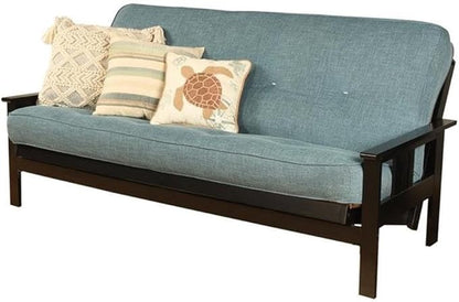 BOWERY HILL Modern Full-Size Linen Fabric Futon in Aqua Blue-Frame Not Included by BOWERYHILL