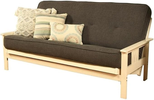 BOWERY HILL Full Linen Fabric Futon in Charcoal Gray-Frame Not Included by BOWERYHILL