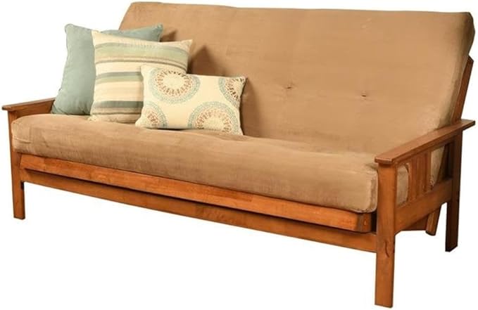 BOWERY HILL Full-Size Suede Peat Fabric Futon in Brown-Frame Not Included by BOWERYHILL